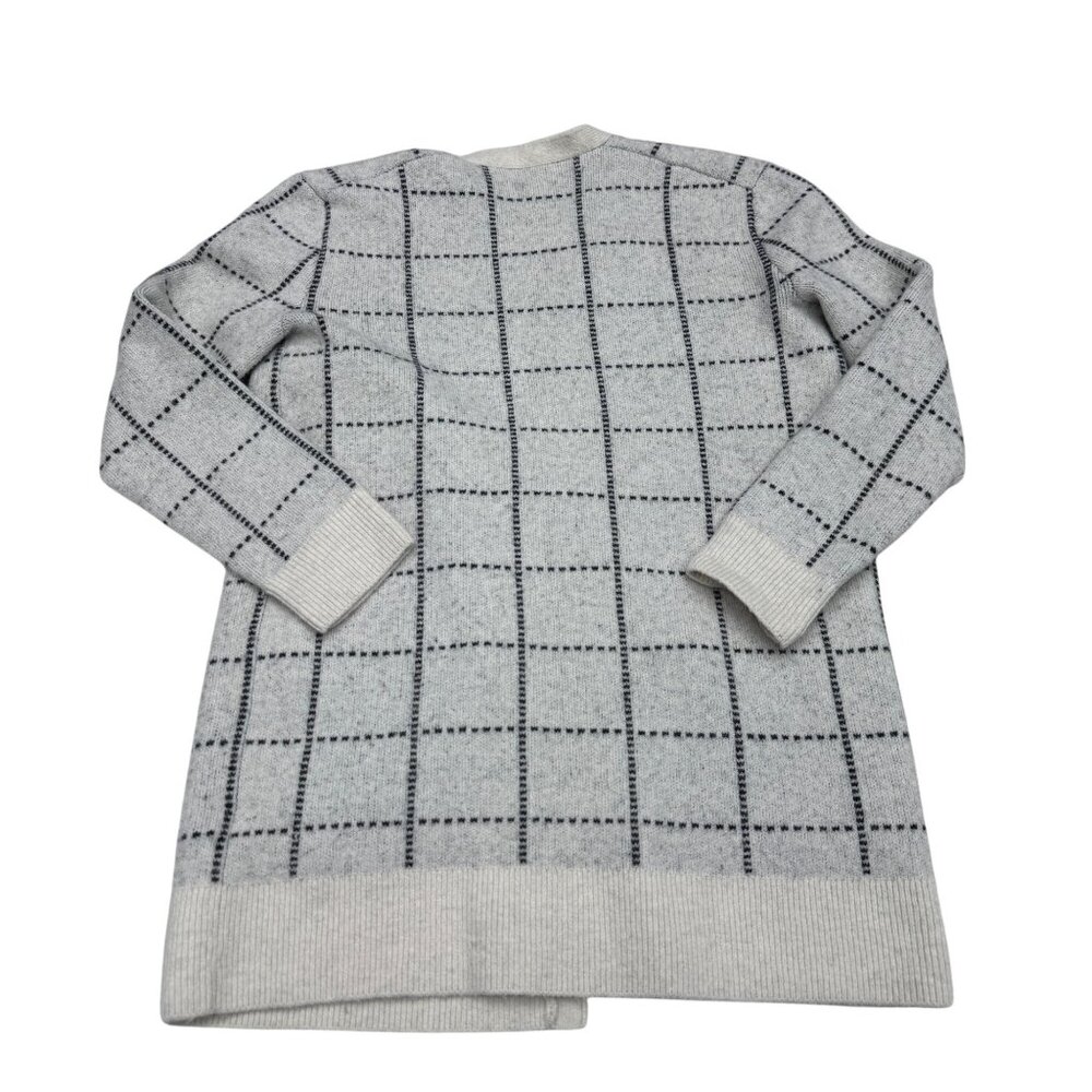 Madewell Ryder Cardigan Women's Merino Wool Blend Black Windowpane pattern, Sz S - Picture 2 of 8